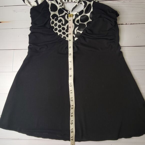 Iz Byer California Y2K halter top black white circles size small - Picture 10 of 11